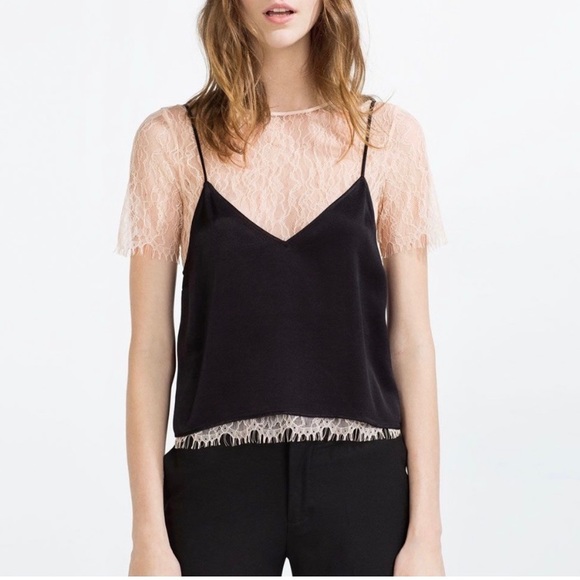 Zara Tops - Zara lace black cami top